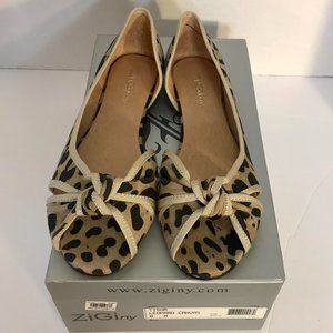 Ziginy Tisha Leopard Canvas Flat Shoes Size 8